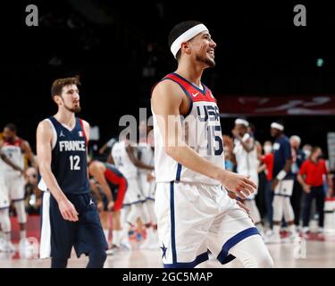 AUG 7, 2021: Devin Booker of United States in the Men's Basketball ...