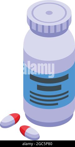 Sleeping capsule icon isometric vector. Pill supplement. Omega 3 capsule Stock Vector