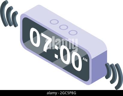 Digital alarm clock icon isometric vector. Watch timer. Time countdown Stock Vector