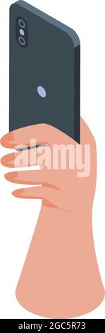Phone video record icon isometric vector. Mobile camera. Screen selfie Stock Vector