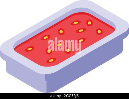 Red soup icon isometric vector. Hot bowl. Food tomato Stock Vector