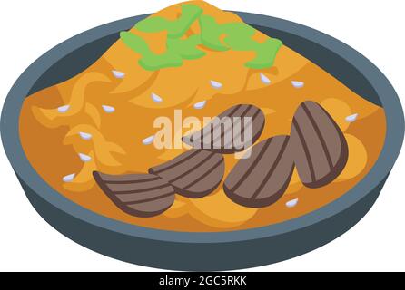 Korean kimchi icon isometric vector. Korea food. Asian dinner meal Stock Vector