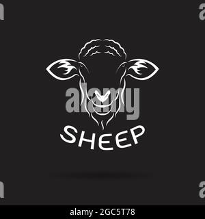 Vector of sheep head design on black background. Wild Animals. Easy editable layered vector illustration. Stock Vector