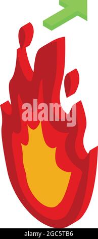 Fire evacuation icon isometric vector. Safety plan. Emergency alert Stock Vector