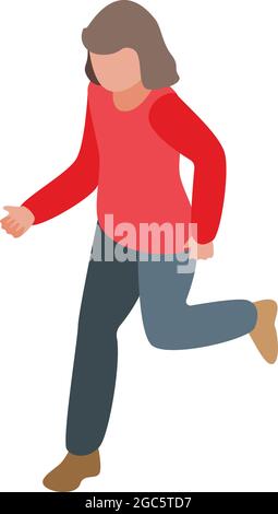 Kid evacuation icon isometric vector. Drill escape. Immigrant accident Stock Vector
