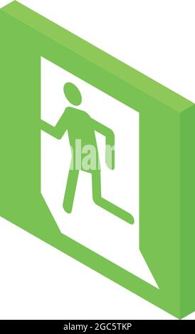 Evacuation sign icon isometric vector. Emergency exit. Safety escape Stock Vector