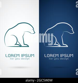 Vector image of an bear design on white background and blue background, Logo, Symbol. Easy editable layered vector illustration. Wild Animals. Stock Vector