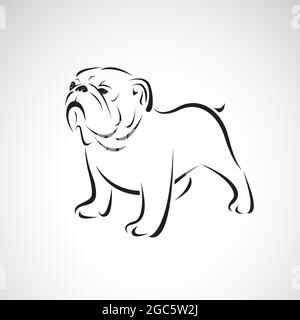 Vector of bulldog design on white background. Pet. Animals. Dog logo or icon. Easy editable layered vector illustration. Stock Vector