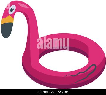 Flamingo inflatable ring icon isometric vector. Pool float ring. Swim circle Stock Vector