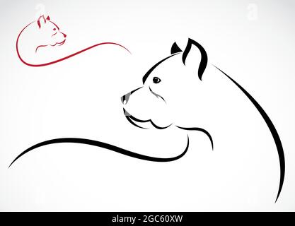 Vector image of an pitbull on white background Stock Vector