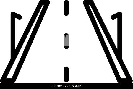 New road icon outline vector. Highway path. Asphalt street Stock Vector