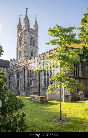 the parish church of st marys the virgin in the town of ashford kent Stock Photo