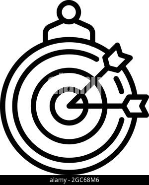 Arch target icon outline vector. Arrow archery. Bullseye training Stock Vector