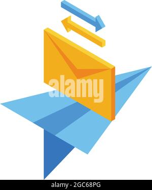 Mail speed icon isometric vector. Fast envelope. Post mailman Stock Vector