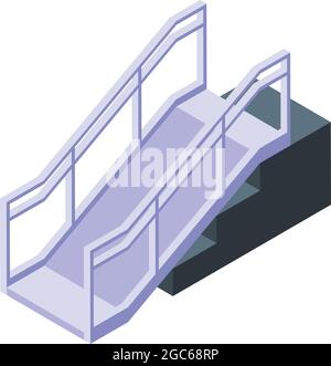 Disabled ramp icon isometric vector. Accessible environment. Wheelchair access Stock Vector