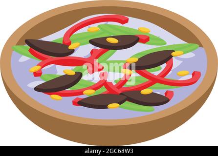 Korean rice icon isometric vector. Korea food. Dish cuisine Stock Vector