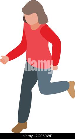 Kid evacuation icon isometric vector. Drill escape. Immigrant accident Stock Vector
