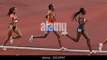 Tokyo, Japan. 07th Aug, 2021. Netherlands Sifan Hassan (C) starts in the Women's 10,000m Final at the Olympic Stadium during the 2020 Summer Olympics in Tokyo, Japan on Saturday, August 7, 2021. Photo by Bob Strong/UPI Credit: UPI/Alamy Live News Stock Photo