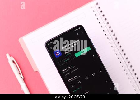 Assam, India - August 6, 2021 : Cashkaro logo on phone screen stock image. Stock Photo