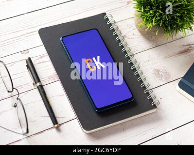 Assam, India - August 6, 2021 : Cashkaro logo on phone screen stock image. Stock Photo