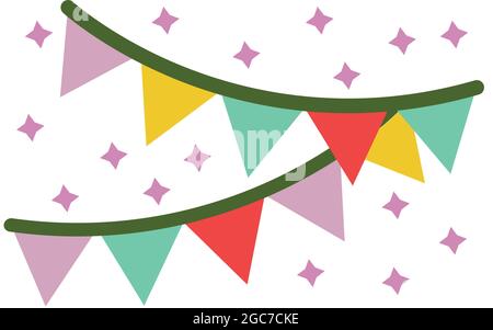 Carnival garland with flags. For celebrating birthday, festival Stock Vector