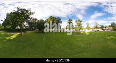 360 degree panoramic view of The public moorings on the River Ant at Womack Staithe in Ludham in the heart of the Norfolk Broads.