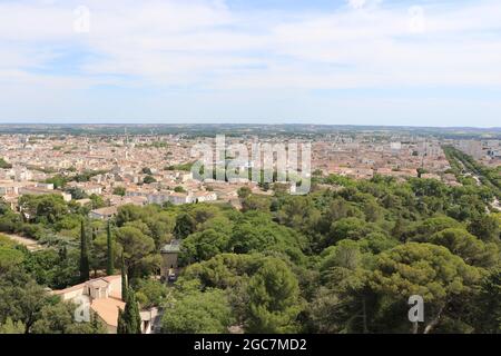 Panoramic view of Nîmes, France Stock Photo