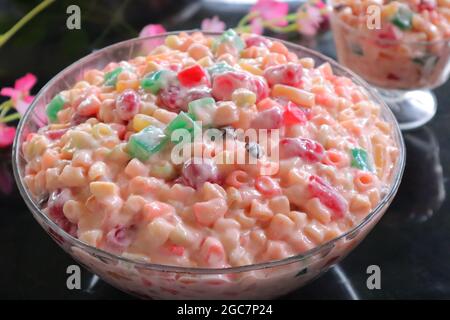 Macaroni fruit salad Stock Photo