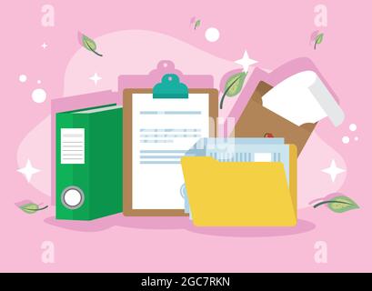 checklist and envelopes paperwork icons Stock Vector
