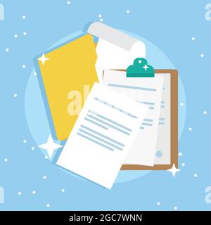 folder and checklist paperwork documents Stock Vector