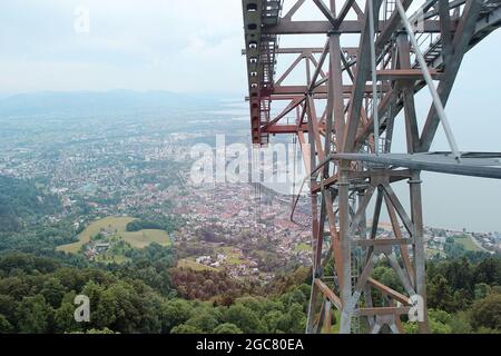 Cable Car Construction in Bregenz, Austria Stock Photo