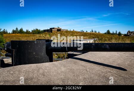 Gun Emplacement #1,breech loading coastal artillery gun,6' MK VII gun on a MK II mount (Serial No. 1346), VS&M, 1900 Stock Photo