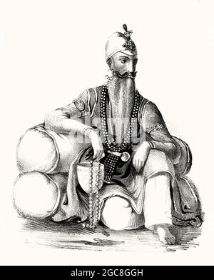 Maharaja Ranjit Singh, 1780 – 1839, the first Maharaja of the Sikh Empire, digitally optimized Stock Photo