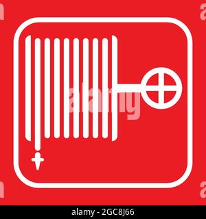Fire hose sticker alarm red sign Stock Vector