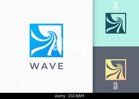 Ocean wave or surf logo in simple and modern Stock Vector