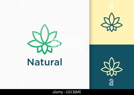 Leaf or cannabis pictorial logo in simple and modern shape Stock Vector
