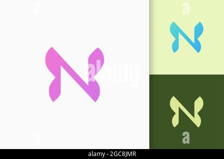 Letter n initials logo in simple and modern Stock Vector