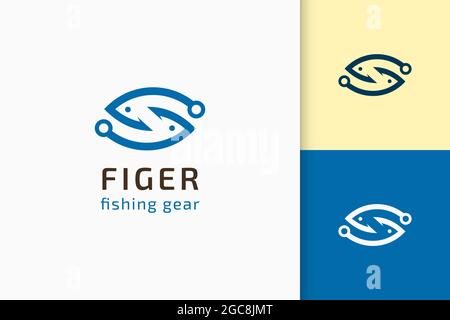 Fish or lure pictorial logo in simple and modern shape Stock Vector