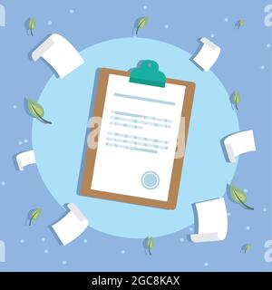 checklist and documents paperwork icons Stock Vector