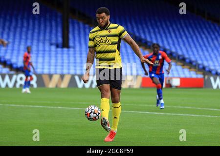 London, UK. 07th Aug, 2021. Troy Deeney of Watford in action during the game. Pre-season friendly match, Crystal Palace v Watford at Selhurst Park stadium in London on Saturday 7th August 2021. this image may only be used for Editorial purposes. Editorial use only, license required for commercial use. No use in betting, games or a single club/league/player publications. pic by Steffan Bowen/Andrew Orchard sports photography/Alamy Live news Credit: Andrew Orchard sports photography/Alamy Live News Stock Photo