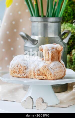 Traditional Easter lamb cake. Festive decor Stock Photo