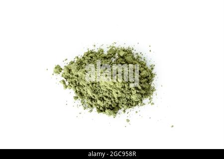 Matcha green powder isolated on white background Stock Photo