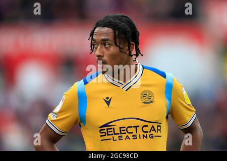 Stoke On Trent, UK. 07th Aug, 2021. Femi Azeez #30 of Reading in Stoke-on-Trent, United Kingdom on 8/7/2021. (Photo by Conor Molloy/News Images/Sipa USA) Credit: Sipa USA/Alamy Live News Stock Photo