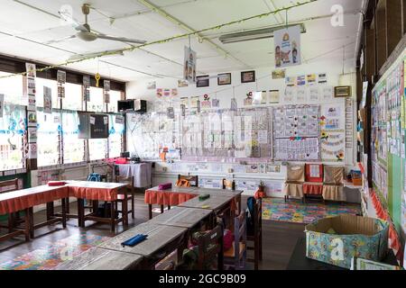 Classroom of rural villlage school, Mulu, Sarawak, Malaysia Stock Photo