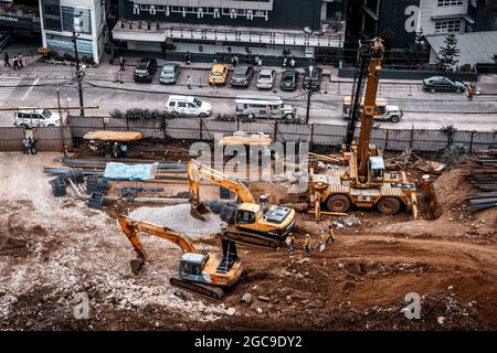 BAGUIO, PHILIPPINES - Dec 18, 2017: A construction site in SM Baguio in Baguio City, Philippines Stock Photo