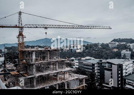 BAGUI, PHILIPPINES - Dec 18, 2017: A construction site in SM Baguio in Baguio City, Philippines Stock Photo