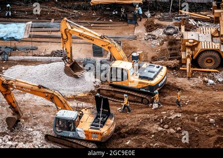 BAGUIO, PHILIPPINES - Dec 18, 2017: A construction site in SM Baguio in Baguio City, Philippines Stock Photo