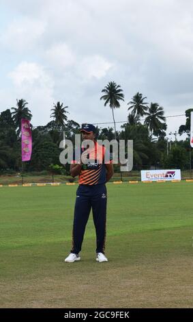 Sri Lanka cricketer Dinesh Chandimal. At the picturesque Army Ordinance cricket grounds. Dombagoda. Sri Lanka.