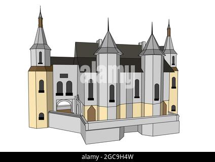 castle vector illustration isolated on white background Stock Vector