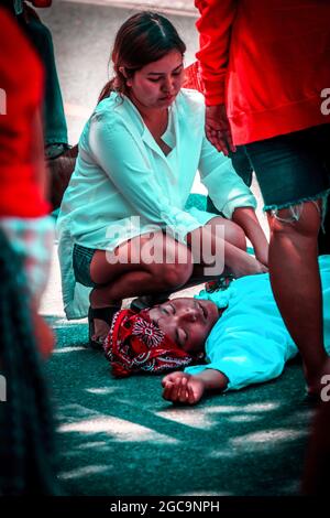 BATAAN, PHILIPPINES - Apr 07, 2017: A Holy Tradition Penitensya in the Philippines Stock Photo